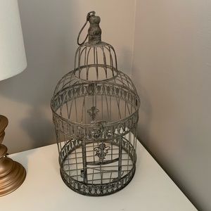 Grey distressed bird cage